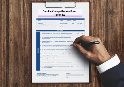 ISO 9001 Production / Service Change Review Form Template