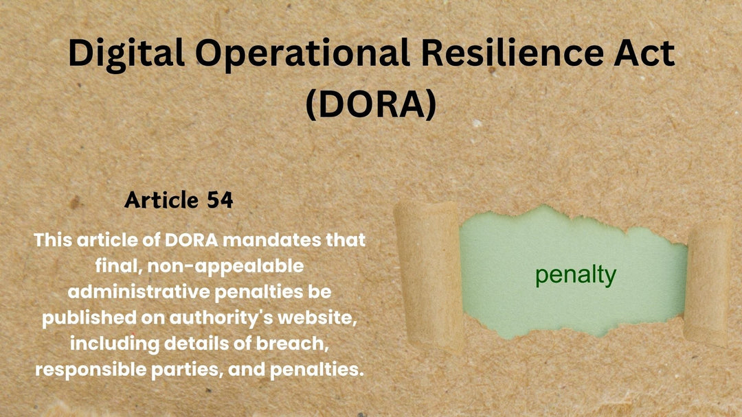 Article 54, Publication Of Administrative Penalties, Digital Operational Resilience Act (DORA)