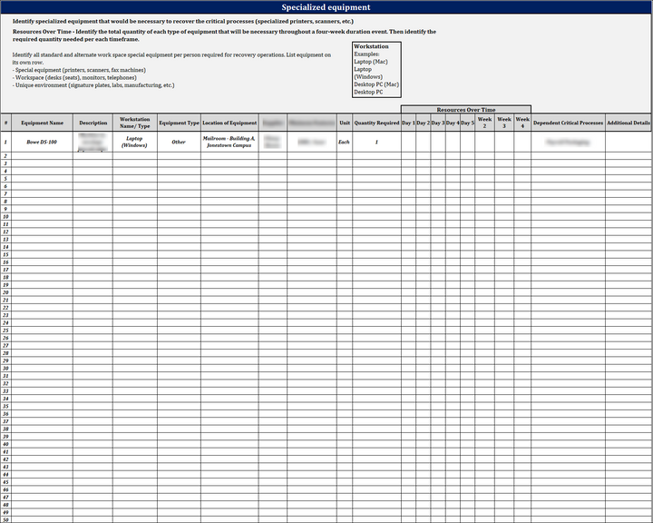 ISO 22301 Data Gathering Worksheet 