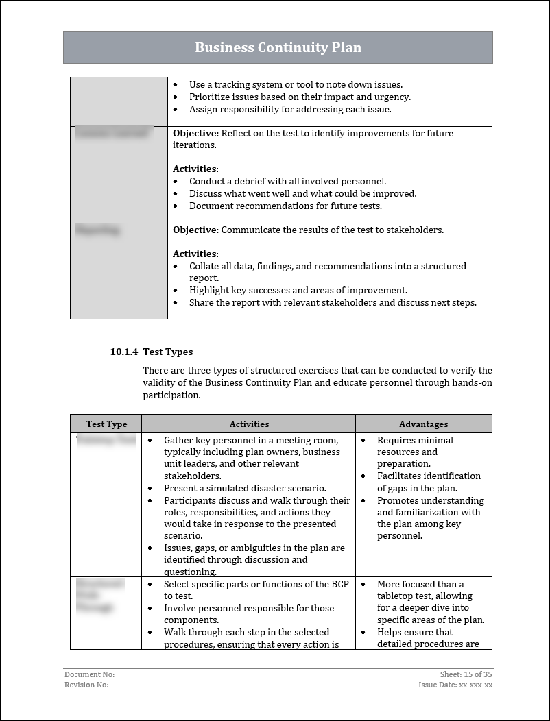 ISO 22301 Business Continuity Plan and Procedure Template