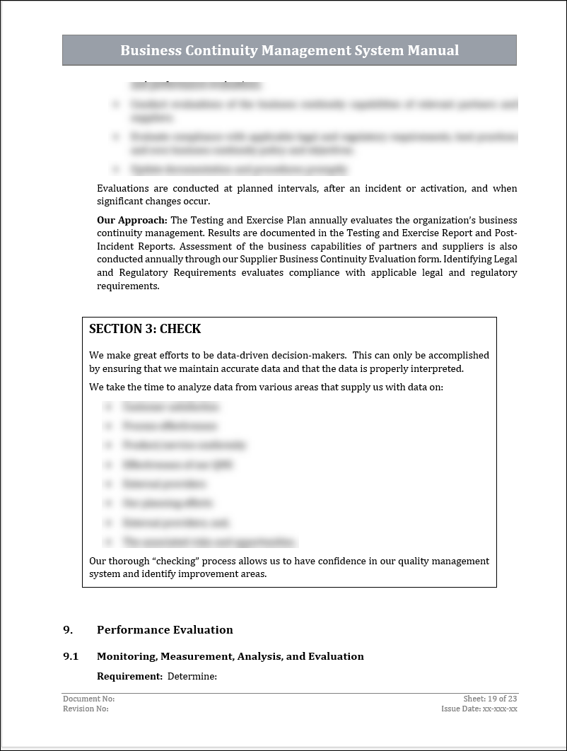 ISO 22301 Business Continuity Management System Manual Template