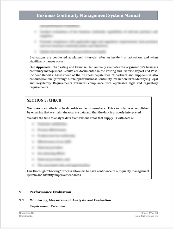 ISO 22301 Business Continuity Management System Manual Template