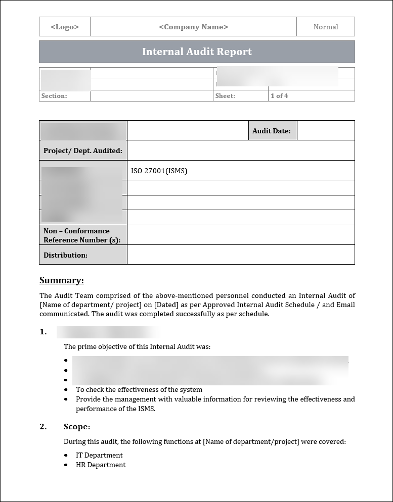 ISO 27001:2022-Internal Audit Report