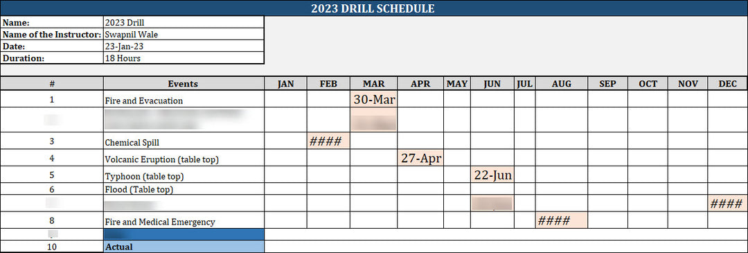 ISO 22301 Testing and Exercise Schedule 