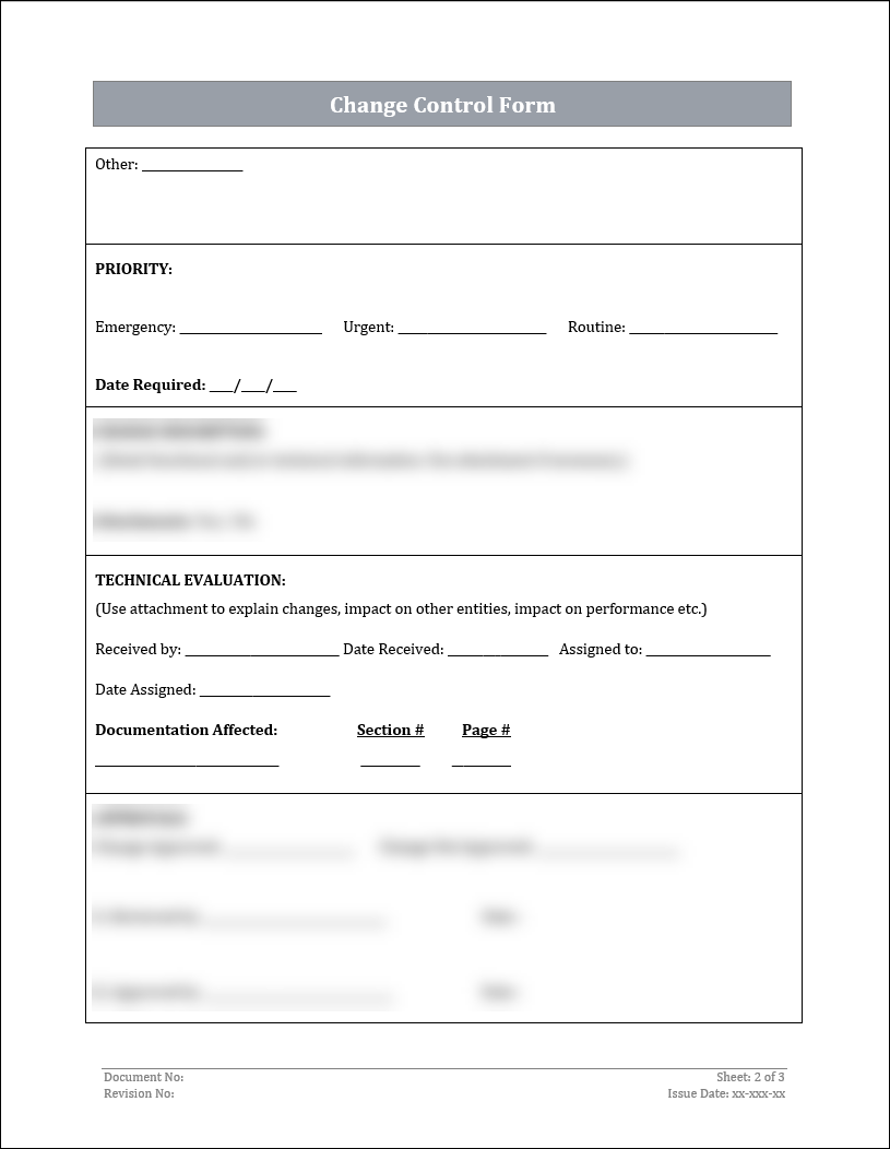 ISO 27001:2022-Change Control Form Template