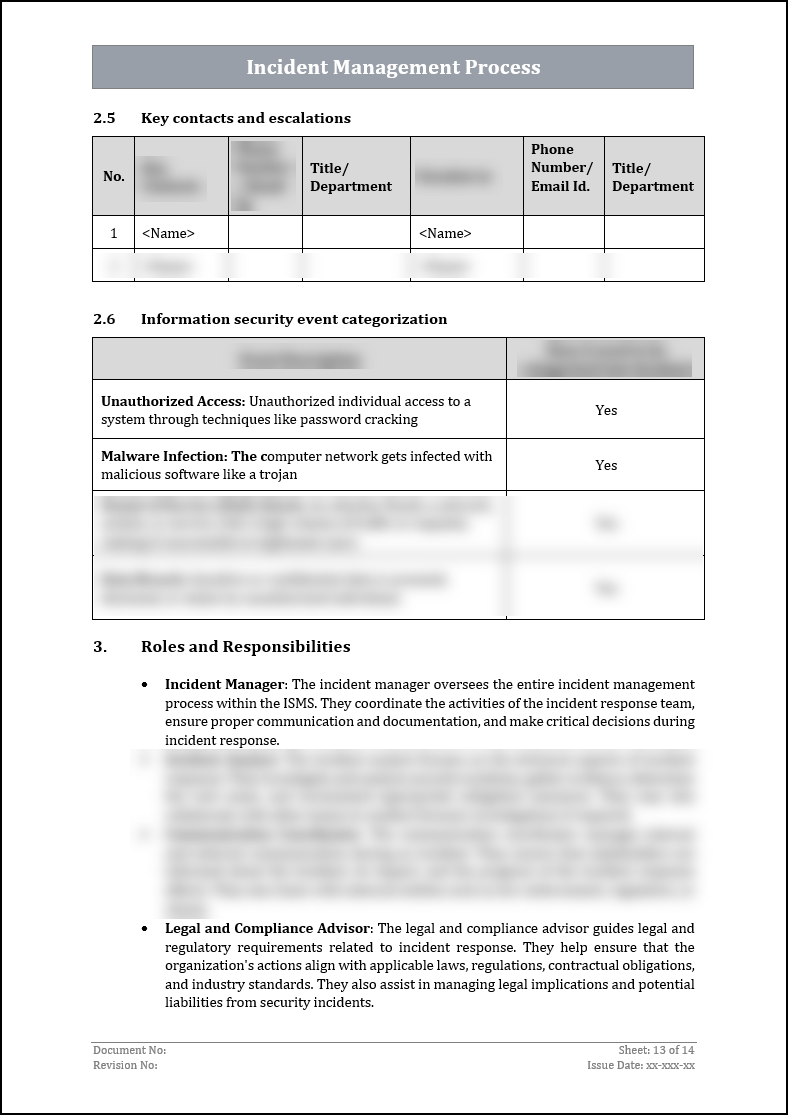 ISO 27001:2022-Incident Management Procedure Template