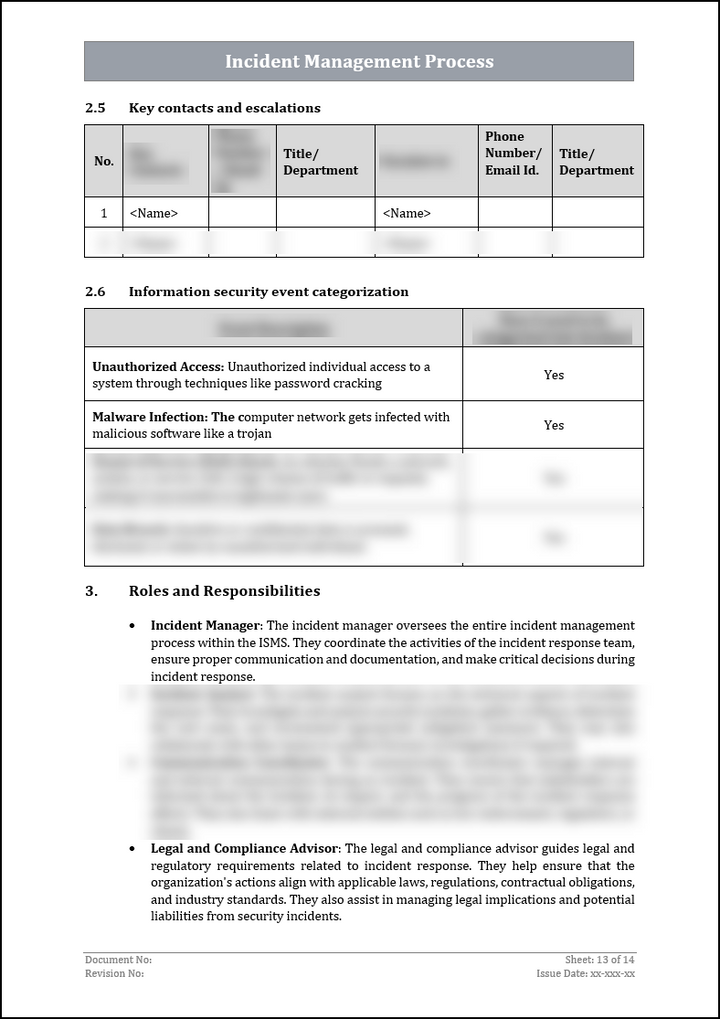 ISO 27001:2022-Incident Management Procedure Template