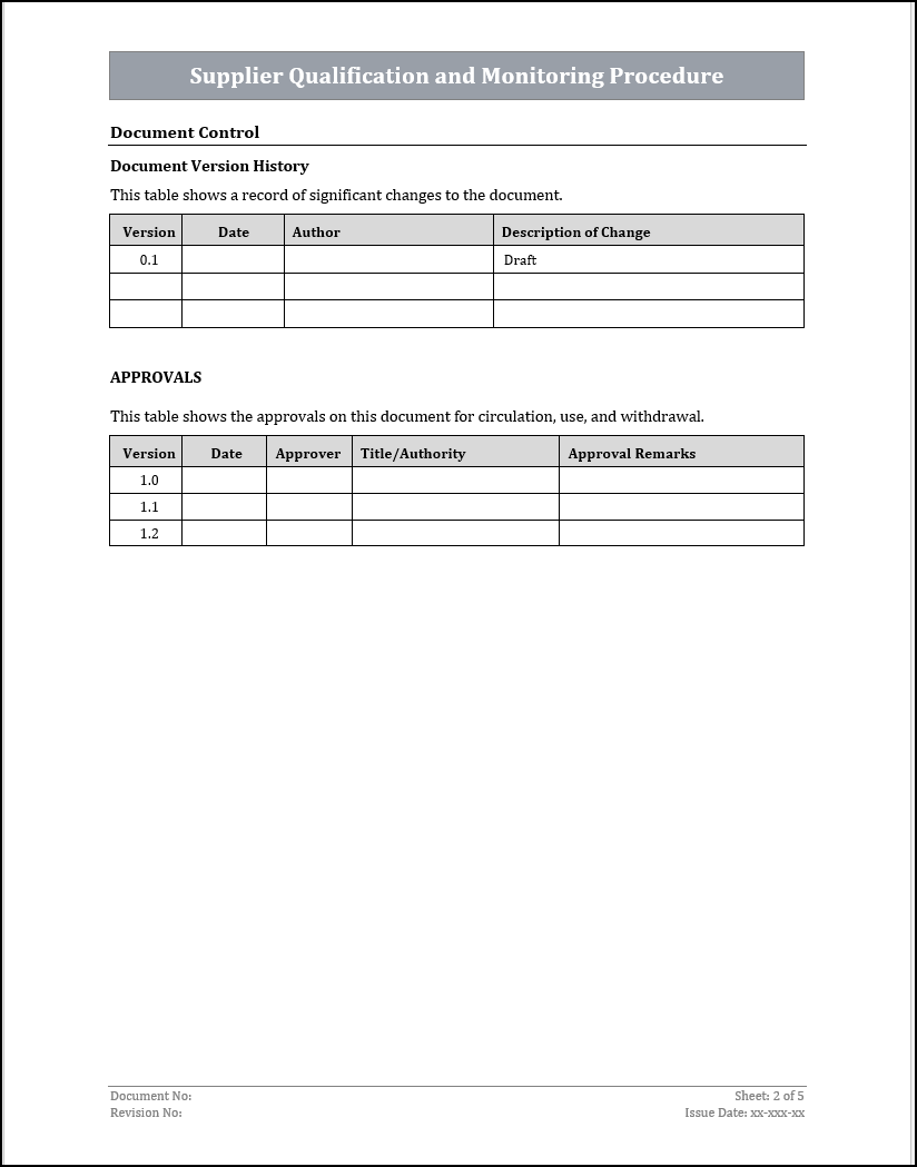 ISO 22301 Supplier Qualification and Monitoring Procedure