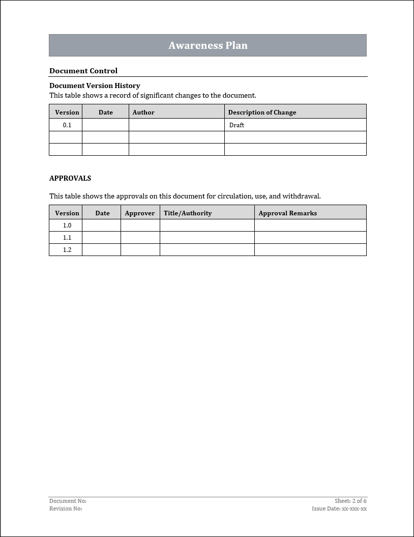 ISO 22301 Awareness Plan