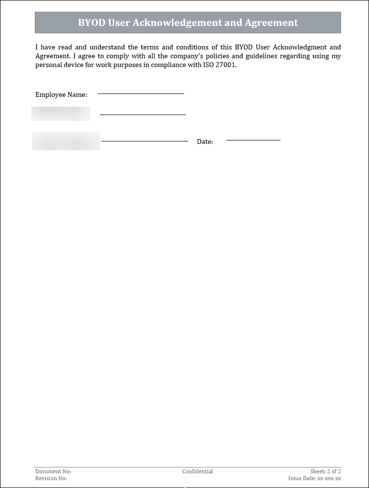 ISO 27001:2022-BYOD User Acknowledgement And Agreement 