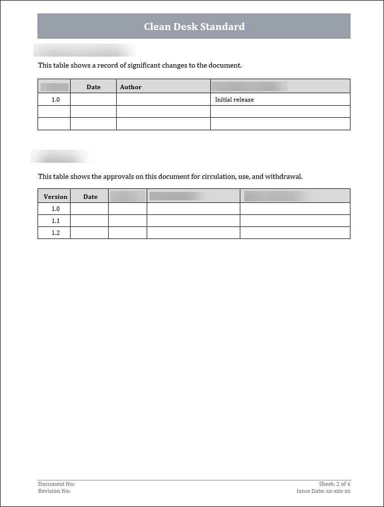 ISO 27001:2022-Clean Desk Standard Policy