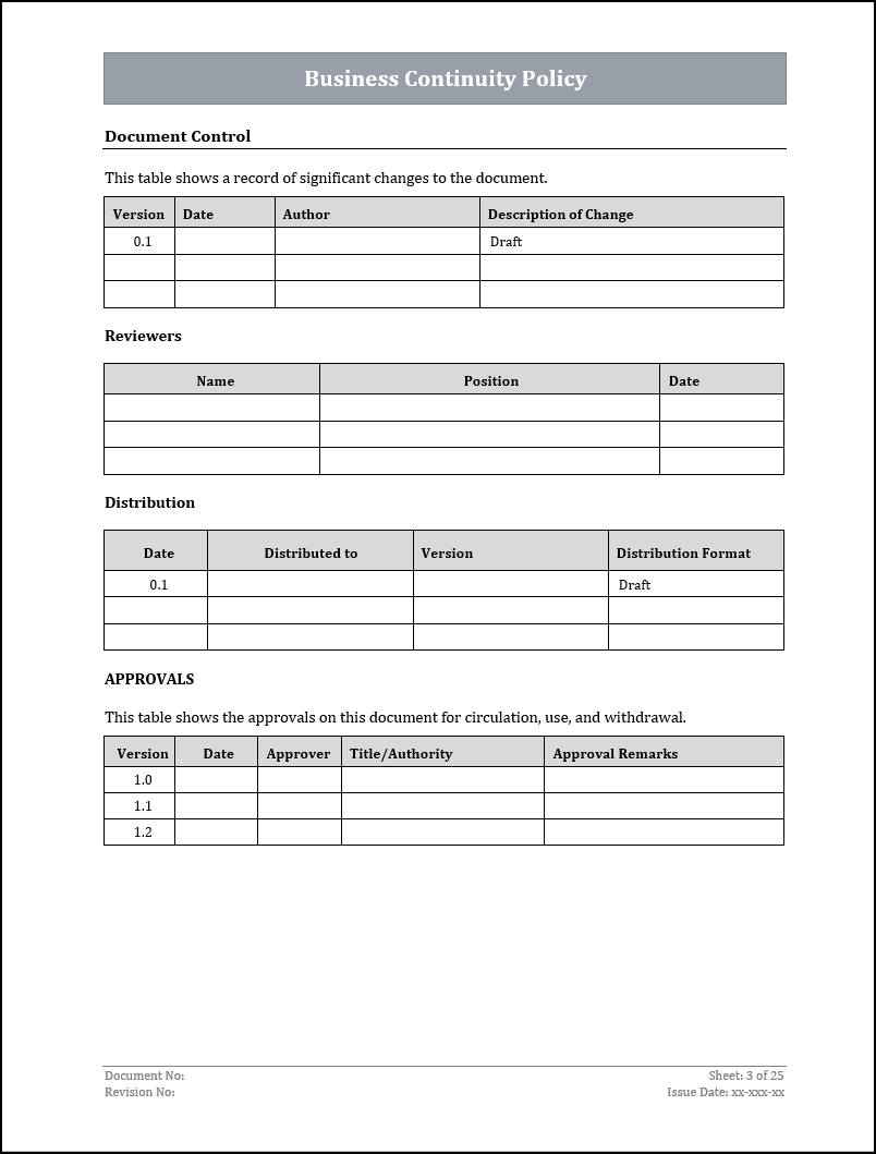 ISO 22301 BCMS Policy