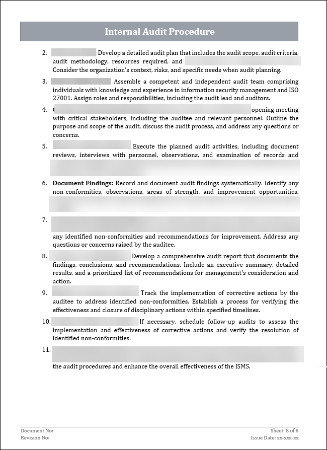 ISO 27001 - Internal Audit Procedure Template