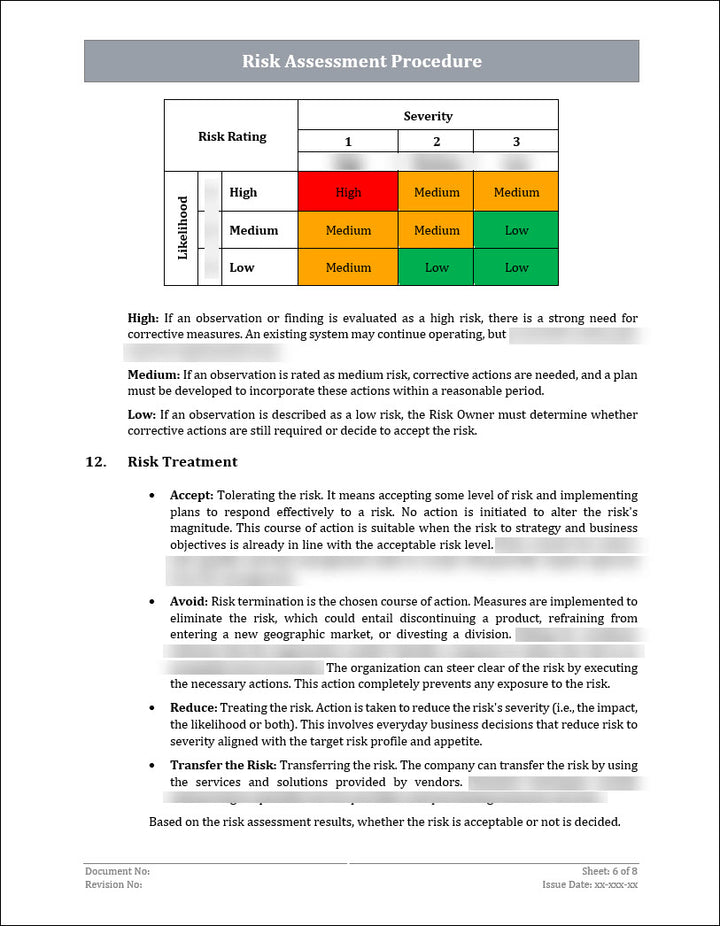 ISO 22301 Risk Assessment Procedure