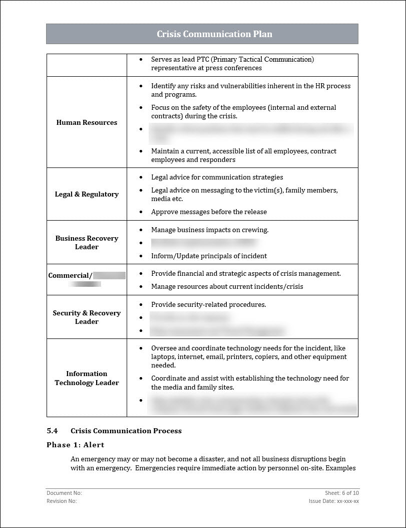 ISO 22301 Crisis Communication Plan Template