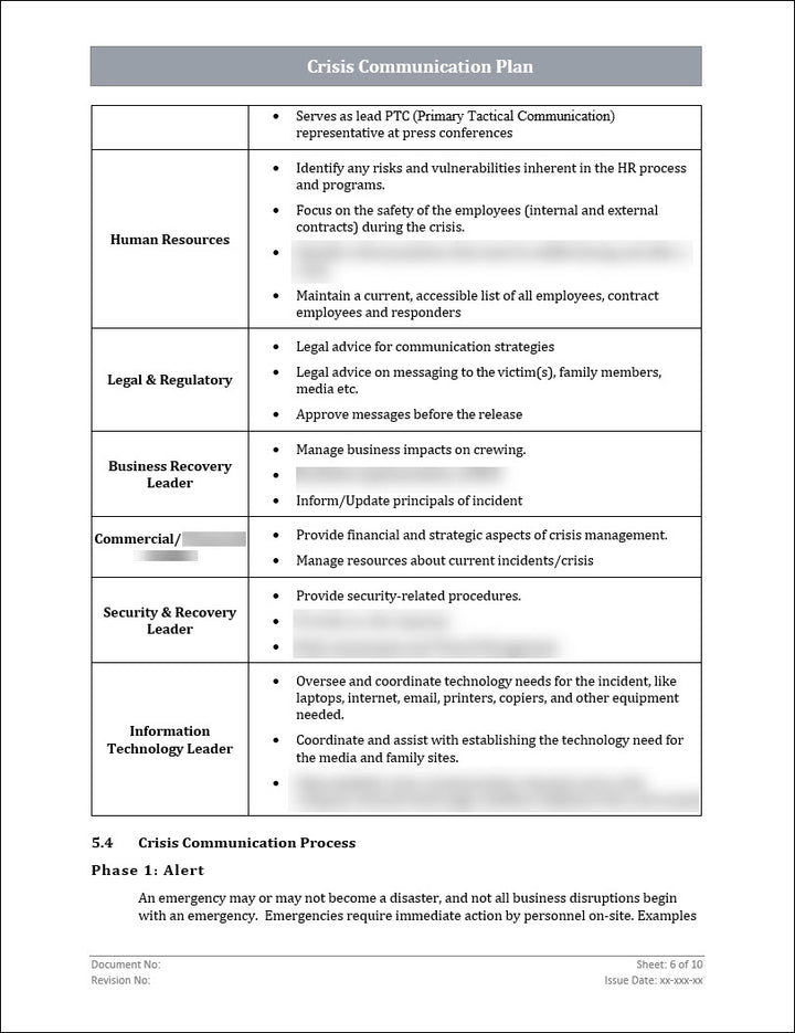 ISO 22301 Crisis Communication Plan Template