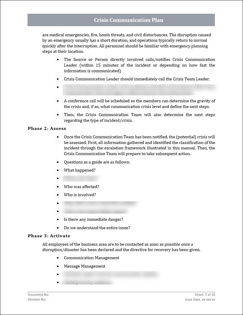 ISO 22301 Crisis Communication Plan Template