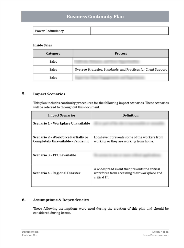 ISO 22301 Business Continuity Plan and Procedure Template