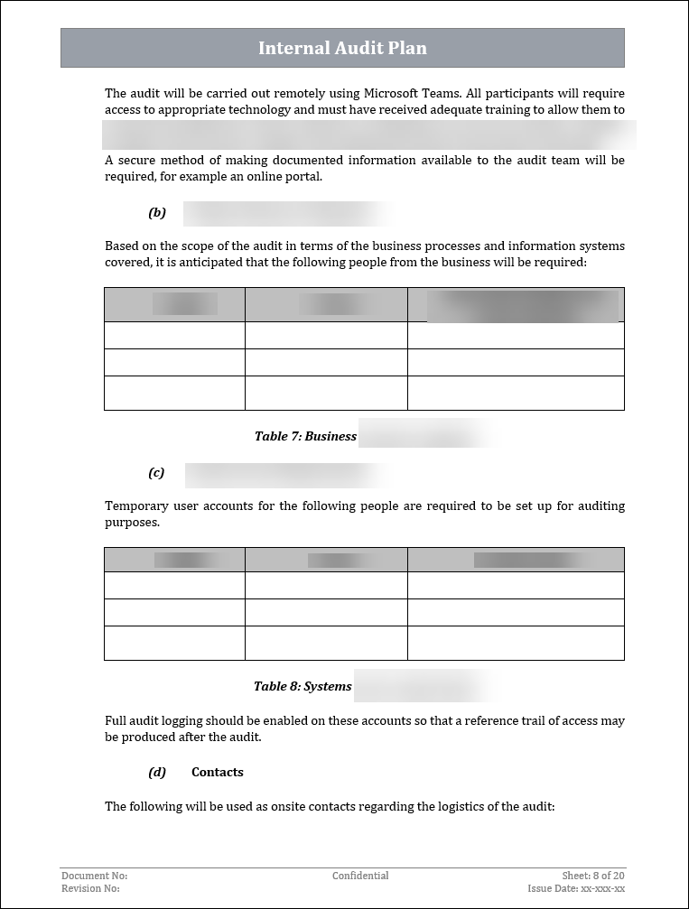 ISO 27001:2022 - Internal Audit Plan