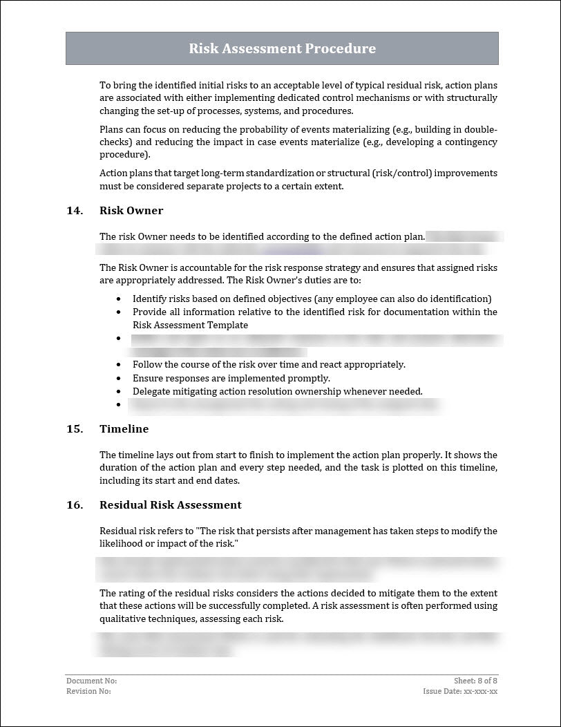 ISO 22301 Risk Assessment Procedure