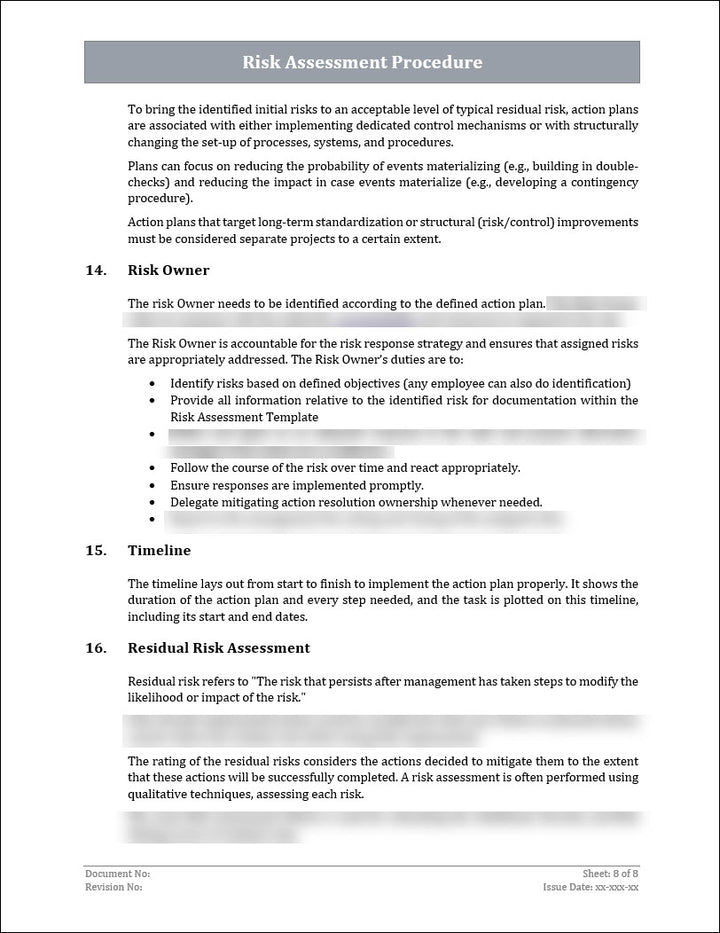 ISO 22301 Risk Assessment Procedure