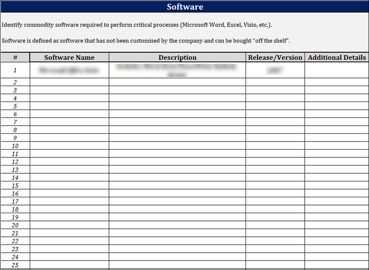 ISO 22301 Data Gathering Worksheet 