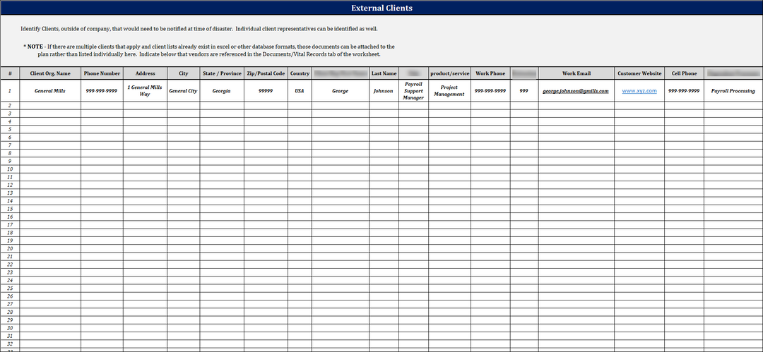 ISO 22301 Data Gathering Worksheet 