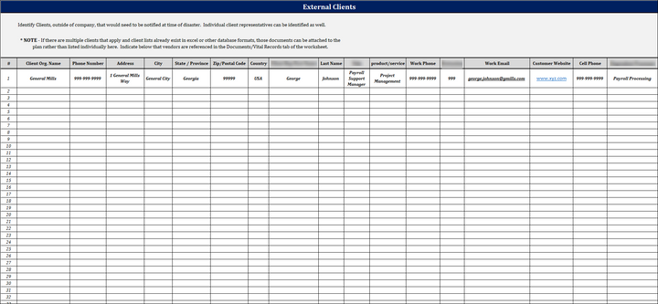 ISO 22301 Data Gathering Worksheet 