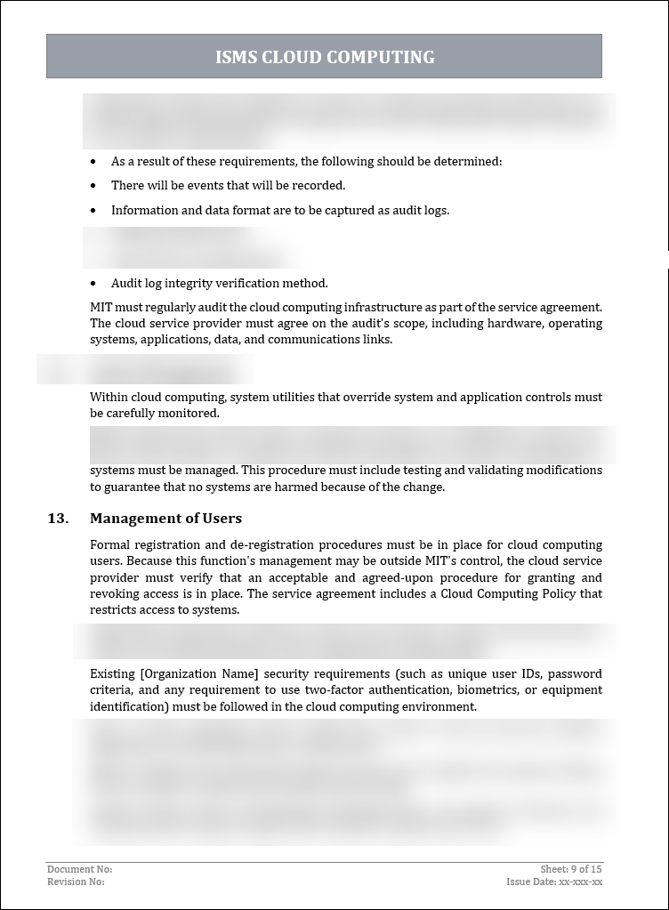 ISO of 27001:2022-Cloud Computing Policy