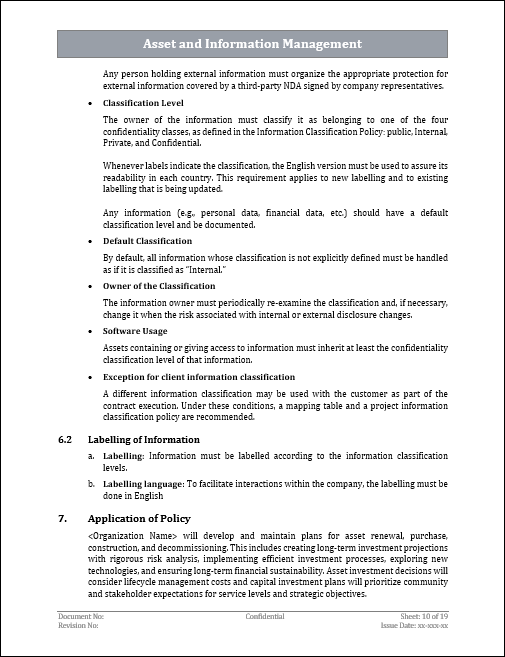 ISO 27001 Asset Management Policy 