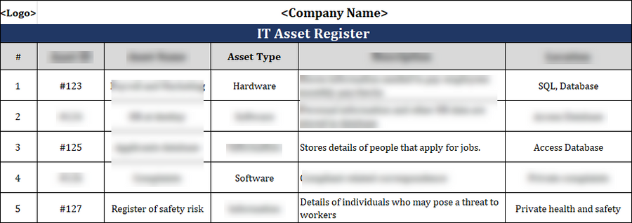 ISO 27001 - IT Asset Register Template