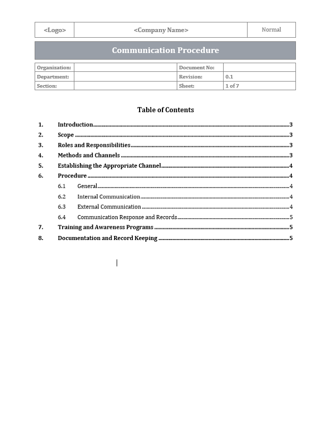 ISO 27001 - Communication Procedure