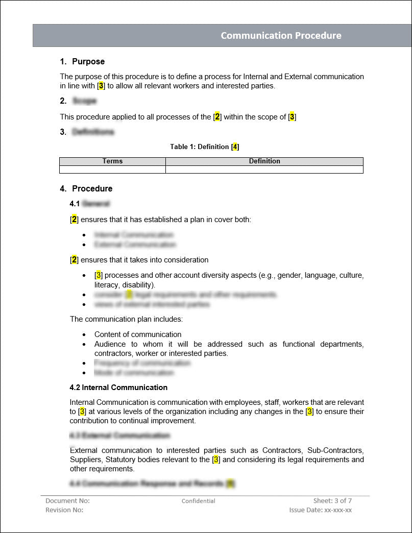 ISO 27001:2022 - Communication Procedure Template