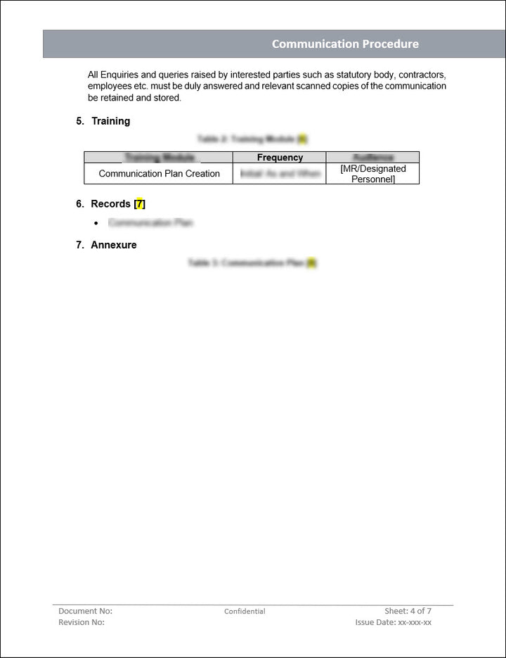 ISO 27001:2022 - Communication Procedure Template