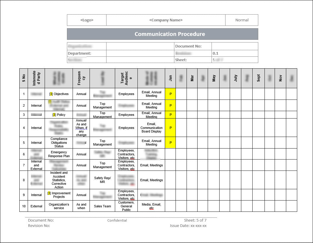 ISO 27001:2022 - Communication Procedure Template