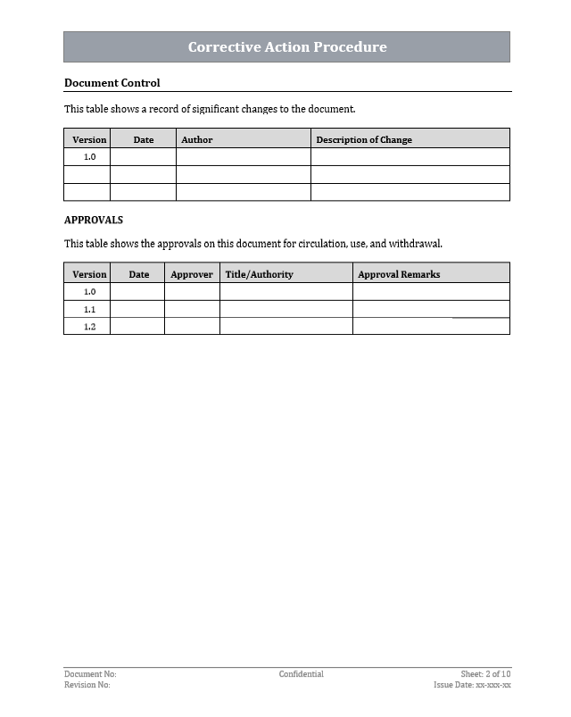 ISO 27001 - Non Conformity And Corrective Action Procedure Template