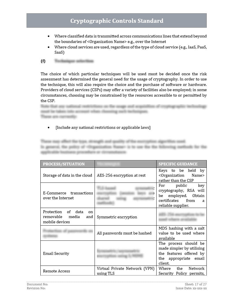 ISO 27001:2022 - Cryptographic Controls Policy Template