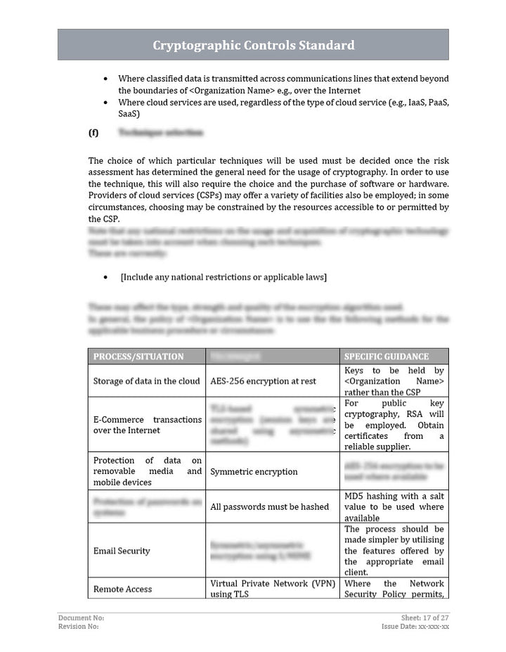 ISO 27001:2022 - Cryptographic Controls Policy Template