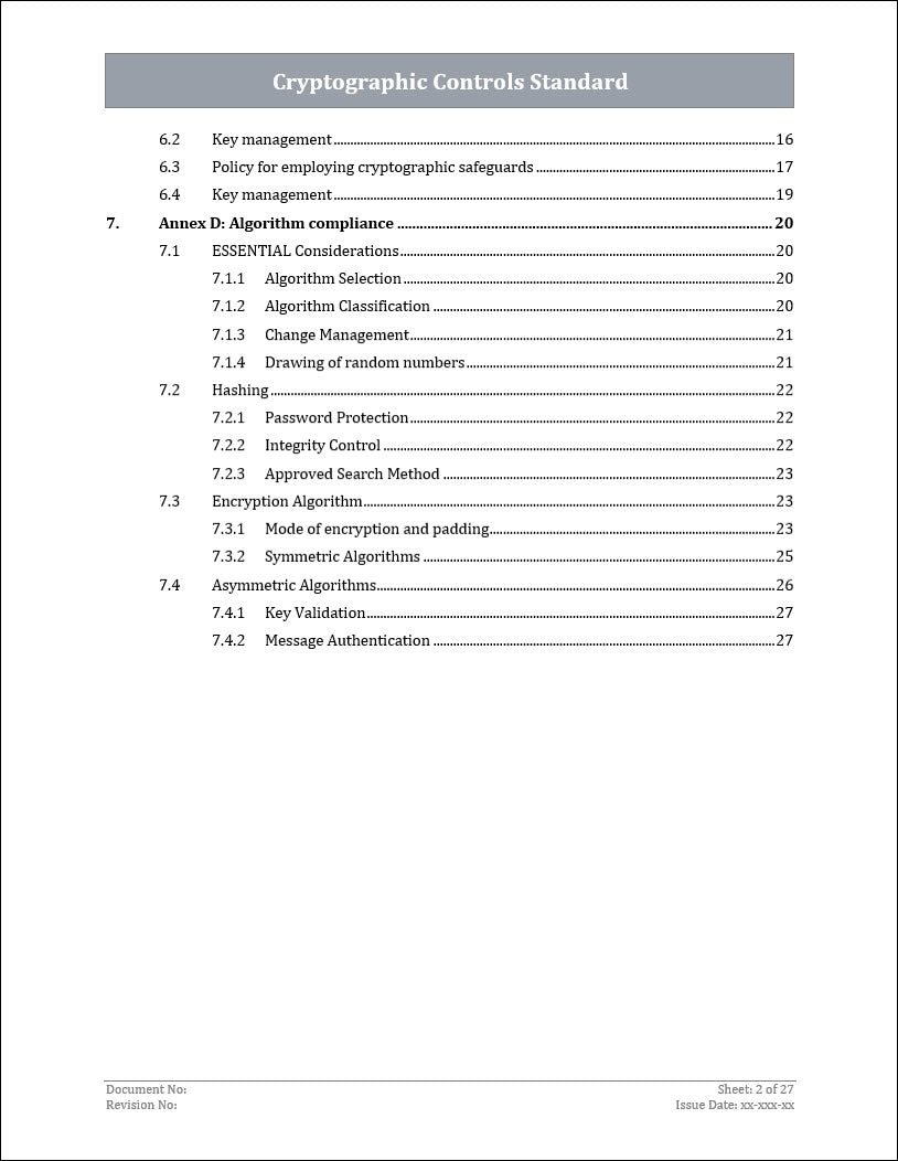 ISO 27001:2022 - Cryptographic Controls Policy Template