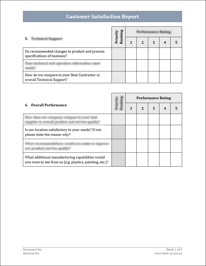 ISO 9001:QMS Customer Satisfaction Report Template