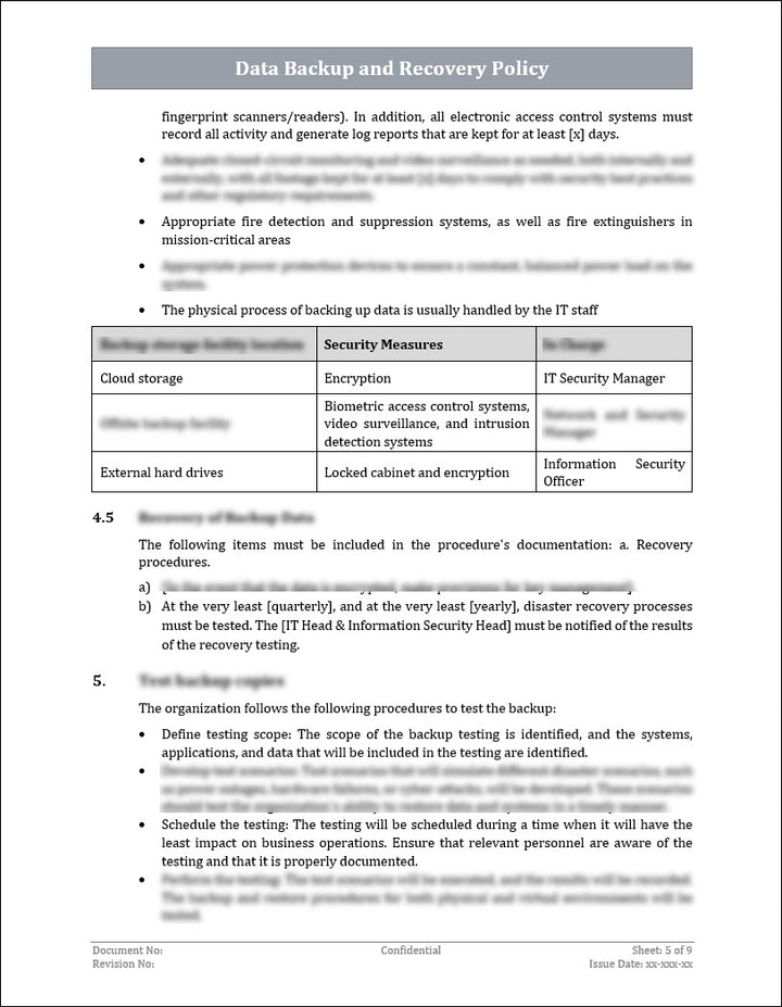 ISO 27001:2022 - Data Backup And Recovery Policy Template