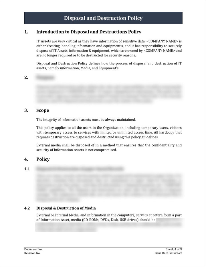 ISO 27001:2022 - Disposal And Destruction Policy Template