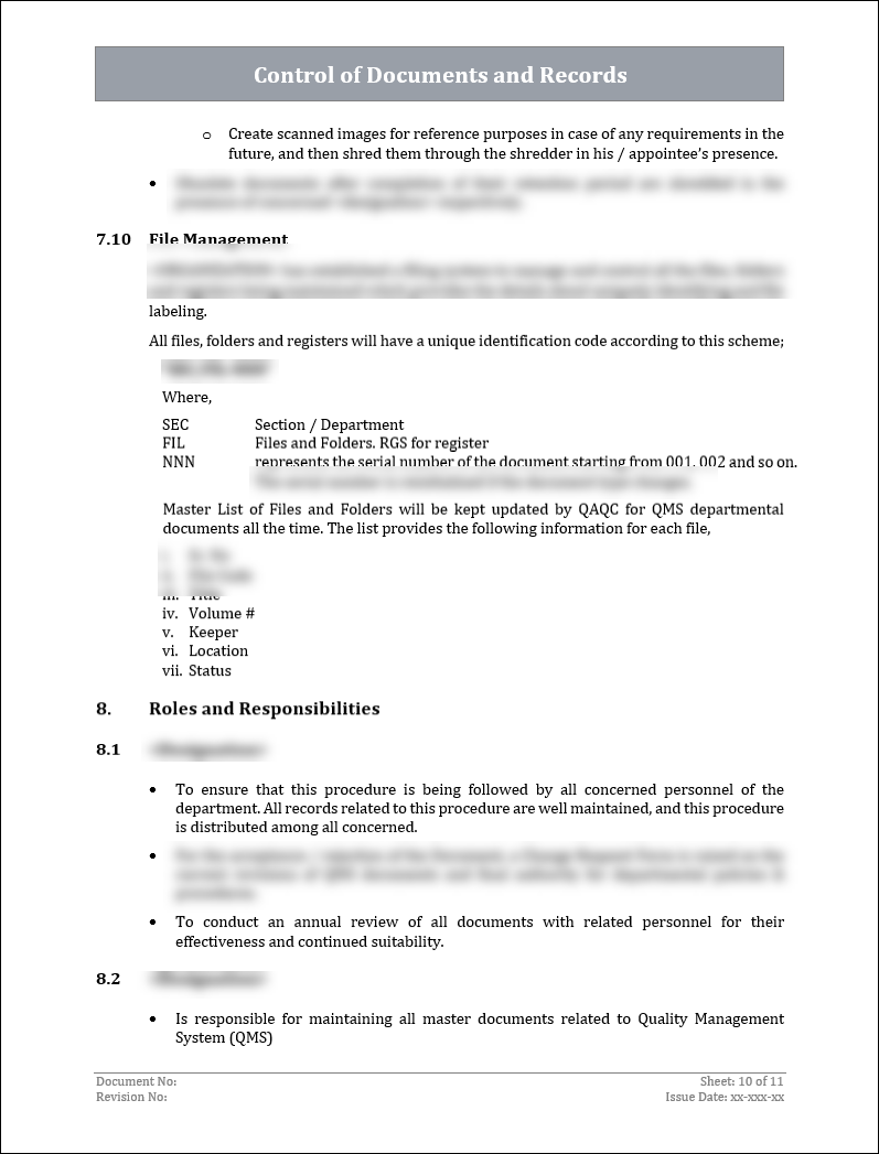 ISO 9001: QMS Document Control Procedure