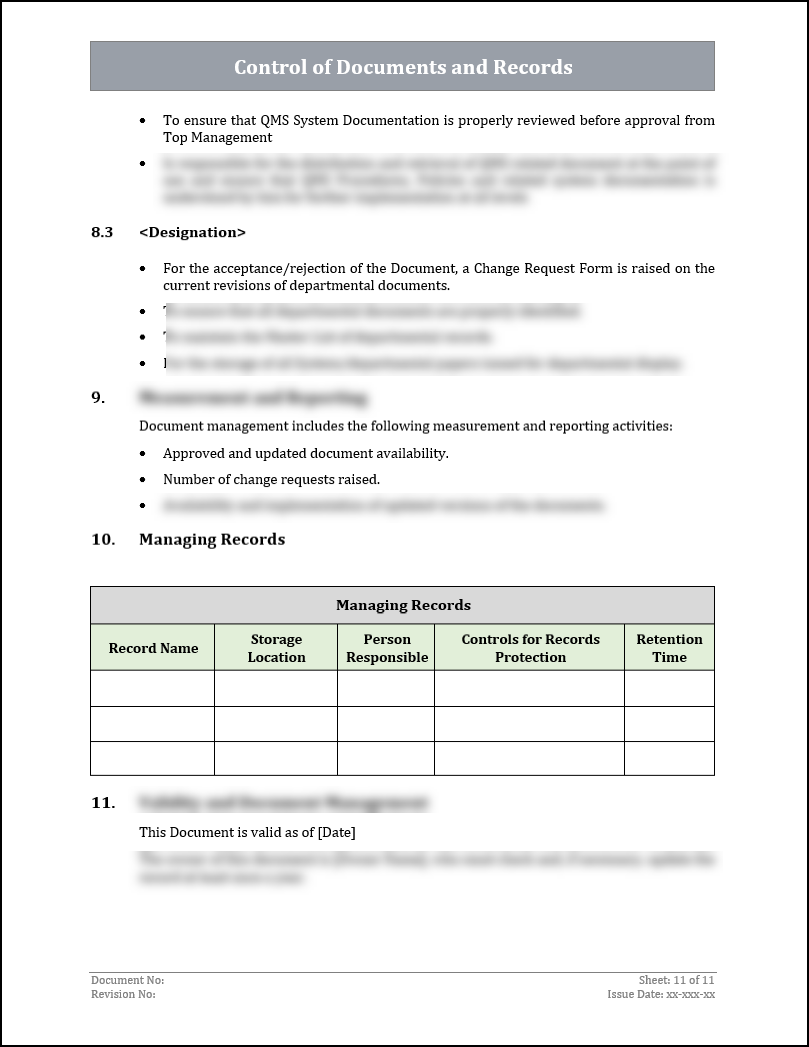 ISO 9001: QMS Document Control Procedure