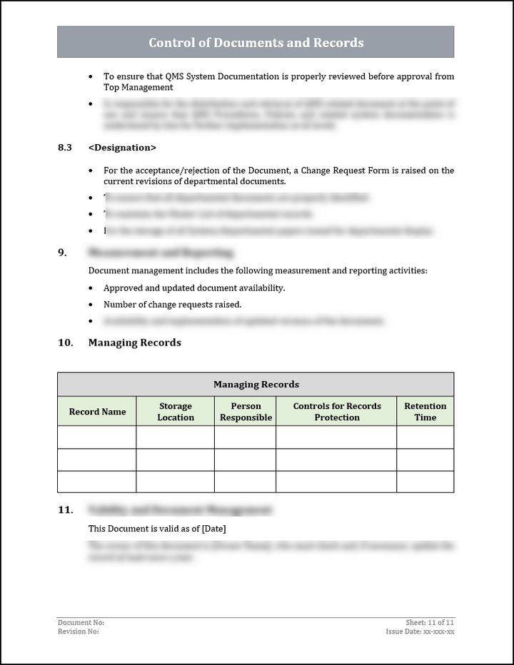 ISO 9001: QMS Document Control Procedure