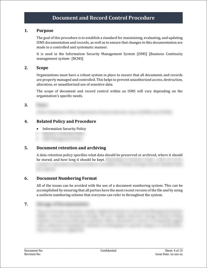 ISO 27001:2022 - Document and Record Control Procedure Template