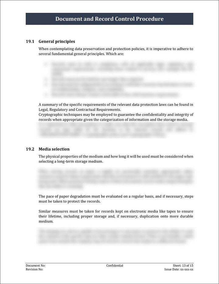 ISO 27001:2022 - Document and Record Control Procedure Template