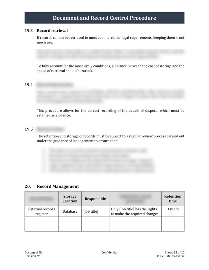 ISO 27001:2022 - Document and Record Control Procedure Template