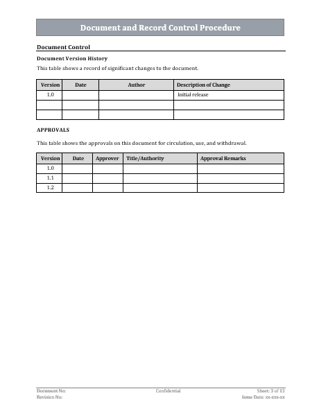 ISO 27001 Document And Record Control Procedure