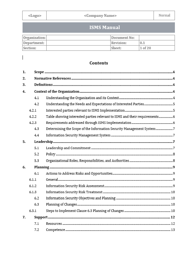 ISMS Manual - ISO 27001